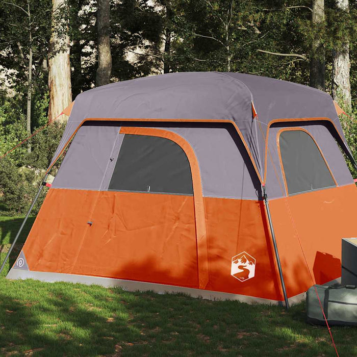 Camping Tent Cabin 4-Person Orange Waterproof