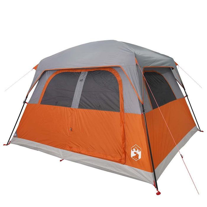 Family Tent Cabin 6-Person Orange Waterproof