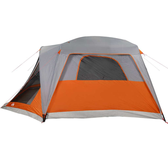 Family Tent with Porch 6-Person Grey and Orange Waterproof