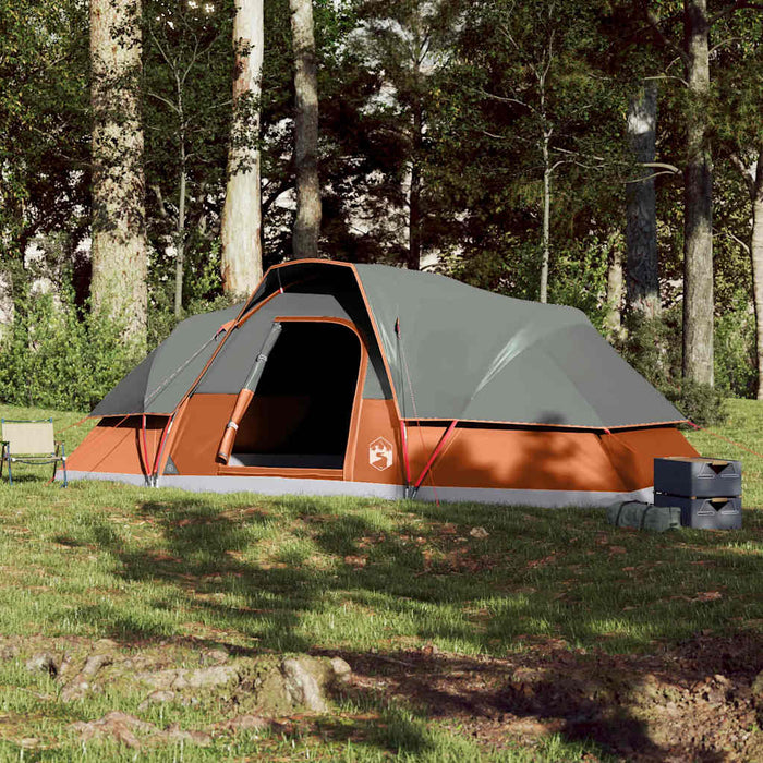 Family Tent Dome 9-Person Orange Waterproof