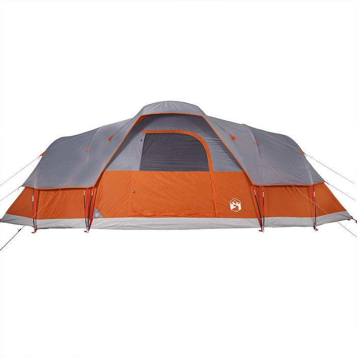 Family Tent Dome 11-Person Grey and Orange Waterproof