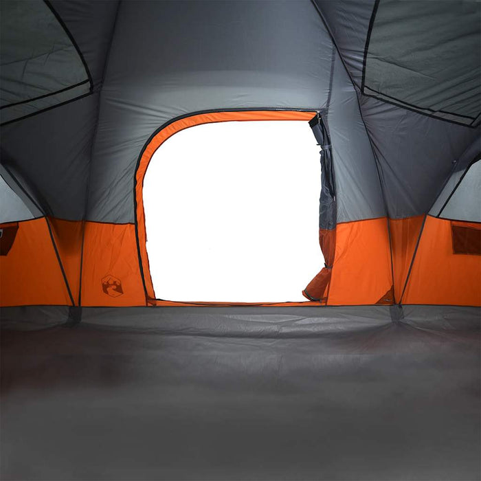 Family Tent Dome 11-Person Grey and Orange Waterproof