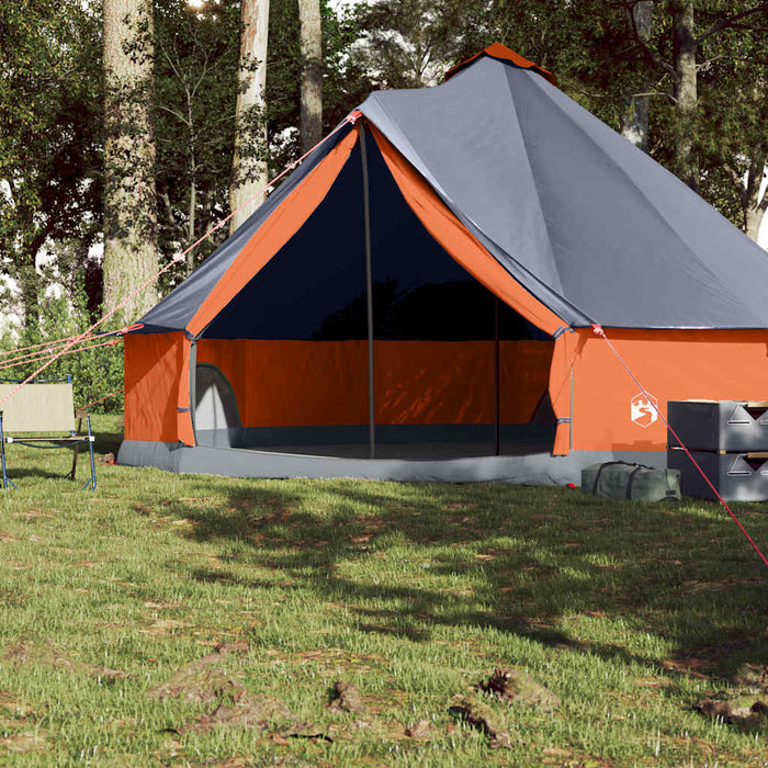 Family Tent Tipi 8-Person Grey and Orange Waterproof