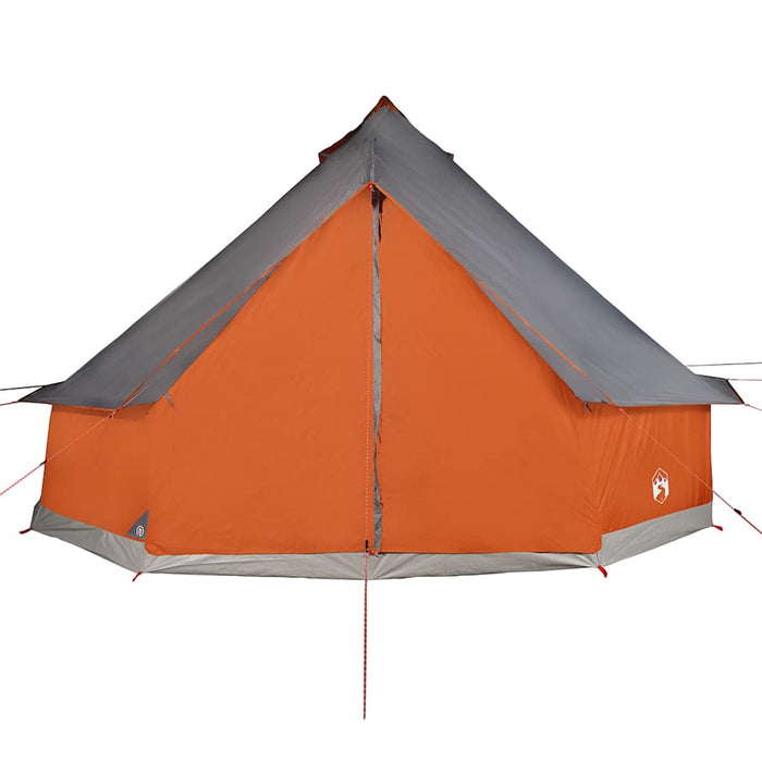 Family Tent Tipi 8-Person Grey and Orange Waterproof