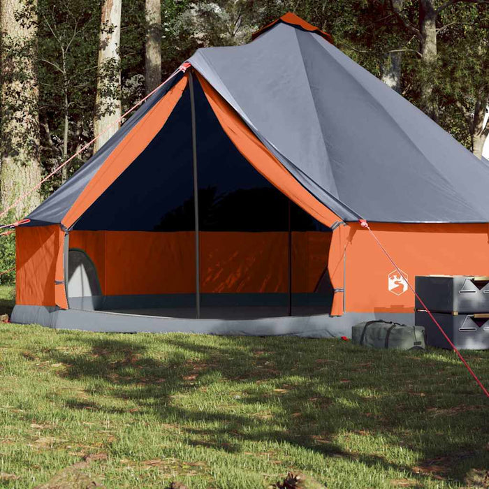 Family Tent Tipi 8-Person Grey and Orange Waterproof