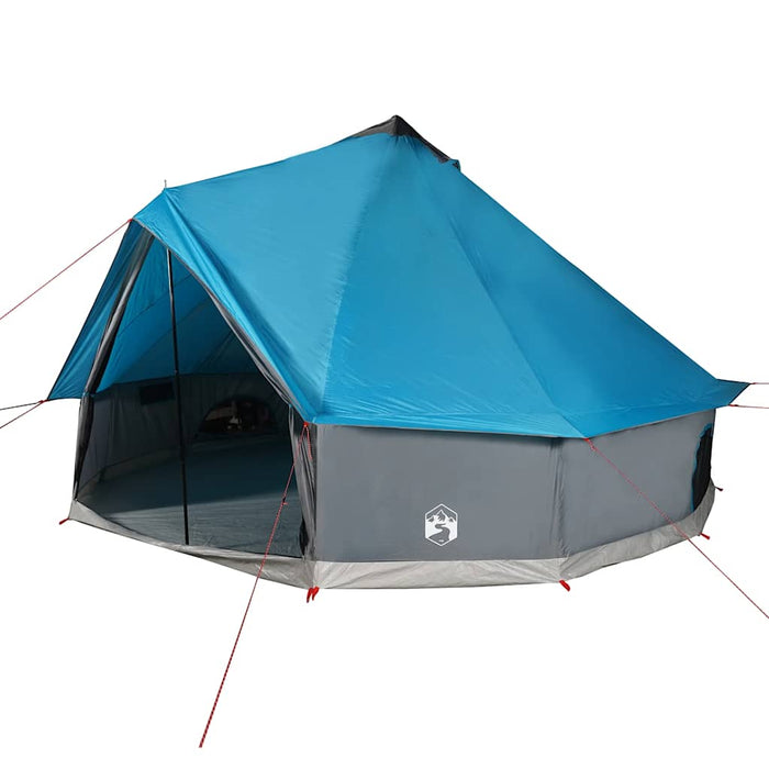 Family Tent Tipi 10-Person Blue Waterproof