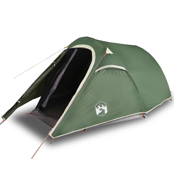 Camping Tent Tunnel 2-Person Green Waterproof