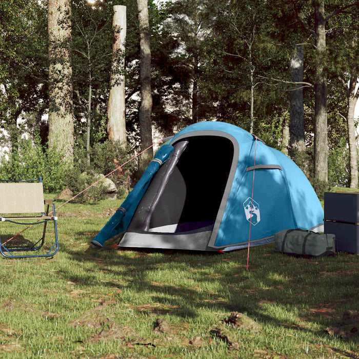 Camping Tent Tunnel 2-Person Blue Waterproof