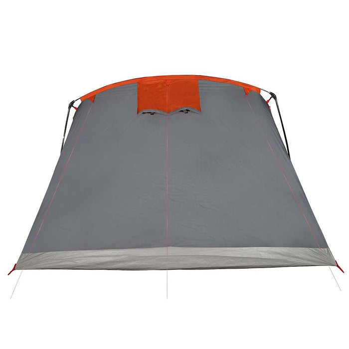 Family Tent Tunnel 10-Person Grey and Orange Waterproof