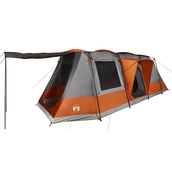 Camping Tent Tunnel 4-Person Grey and Orange Waterproof