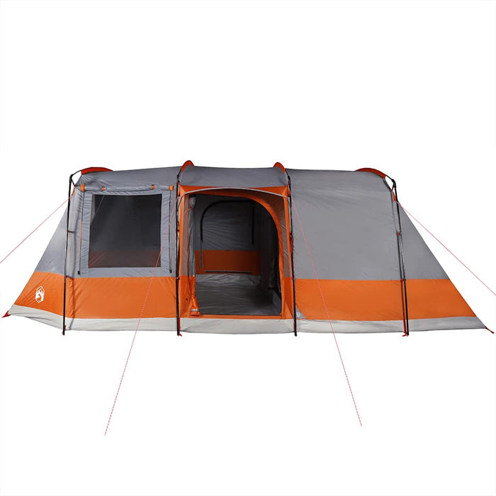 Camping Tent Tunnel 4-Person Grey and Orange Waterproof