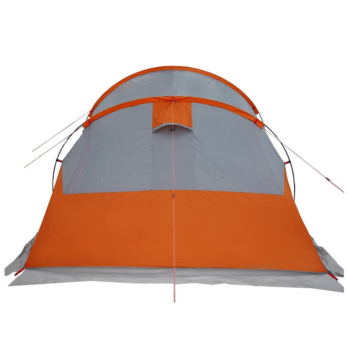 Camping Tent Tunnel 4-Person Grey and Orange Waterproof