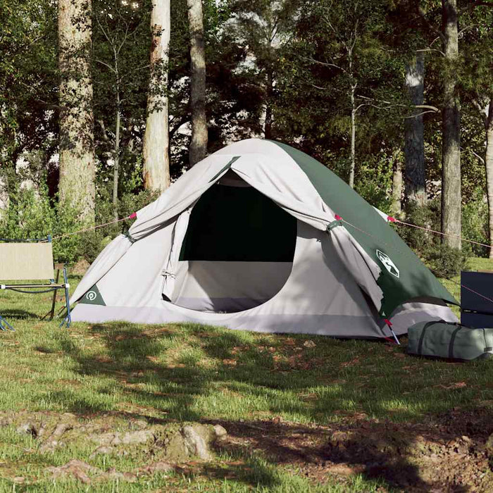 Camping Tent Dome 4-Person Green Waterproof