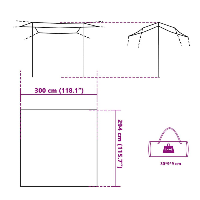 Prelata de camping Verde 300x294 cm Impermeabil