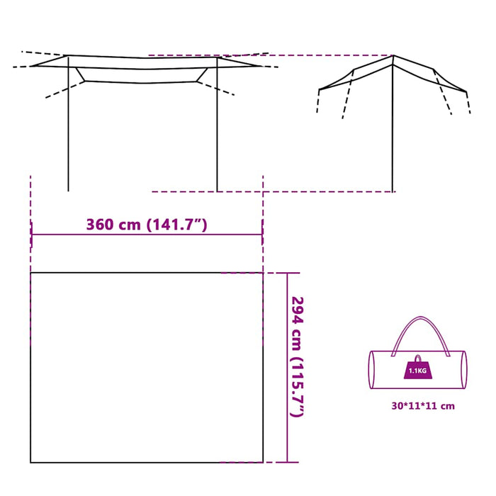 Camping Tarp Green 360x294 cm Waterproof