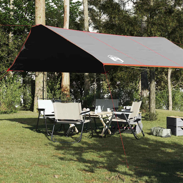 Camping Tarp Grey and Orange 420x440 cm Waterproof