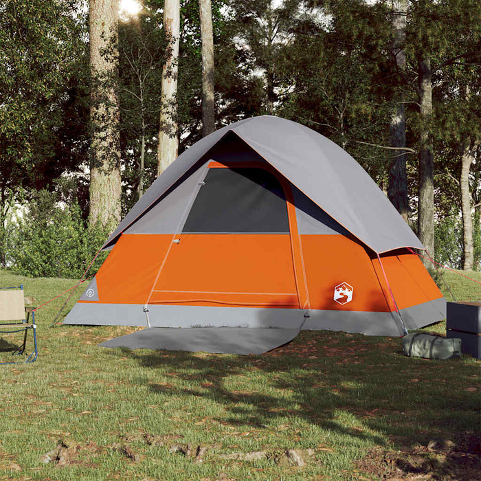 Camping Tent Dome 3-Person Orange Waterproof