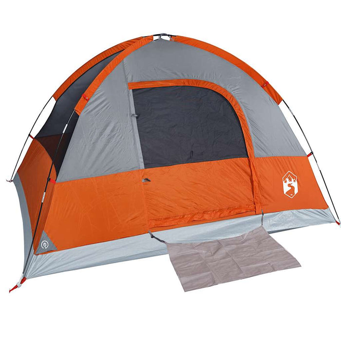 Camping Tent Dome 3-Person Orange Waterproof