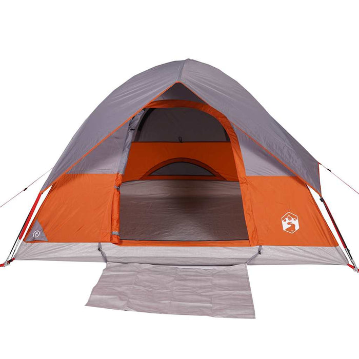 Camping Tent Dome 4-Person Orange Waterproof