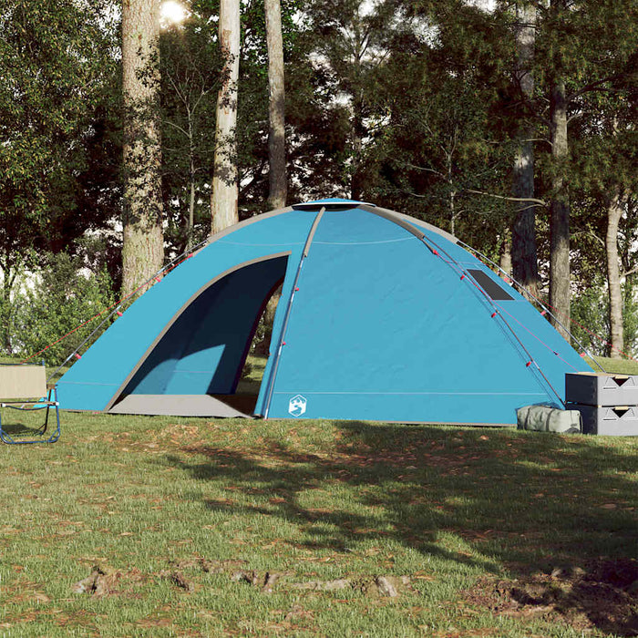 Camping Tent 8-Person Blue Waterproof