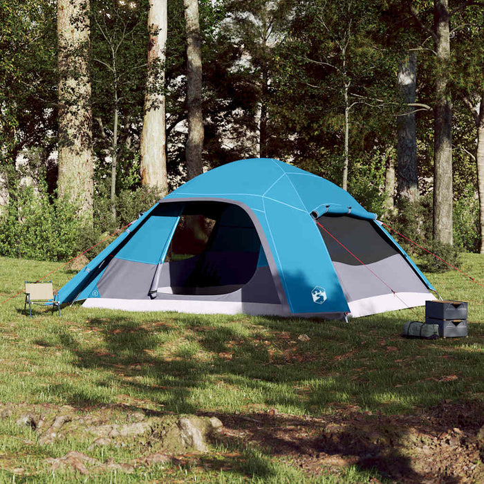 Family Tent Dome 6-Person Blue Waterproof