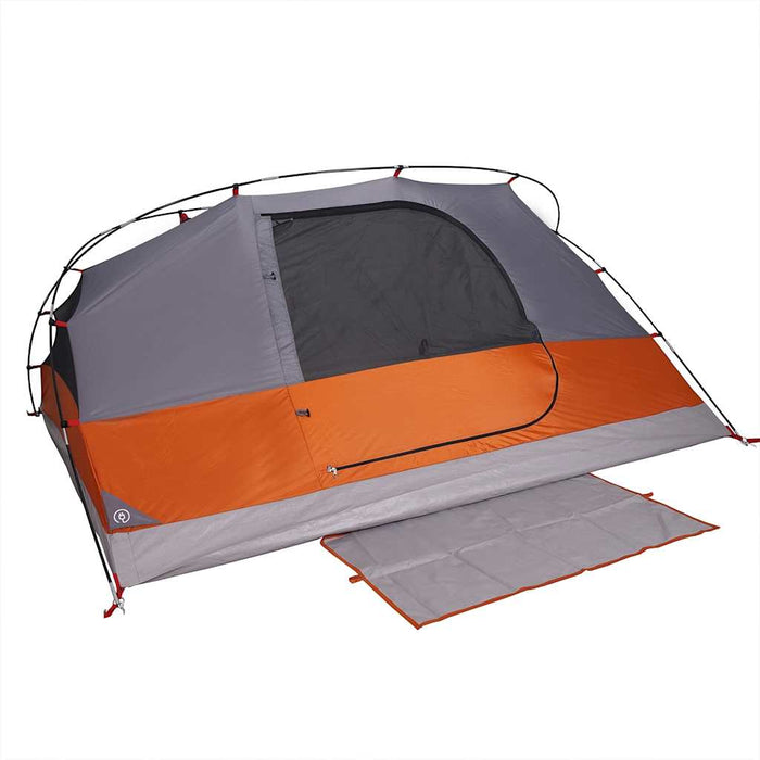 Camping Tent Dome 4-Person Orange Waterproof