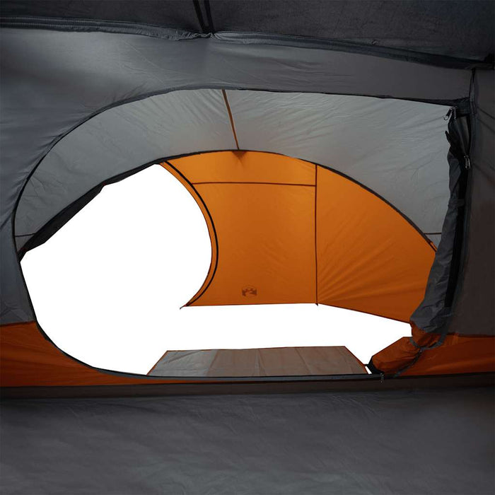 Camping Tent Dome 4-Person Orange Waterproof