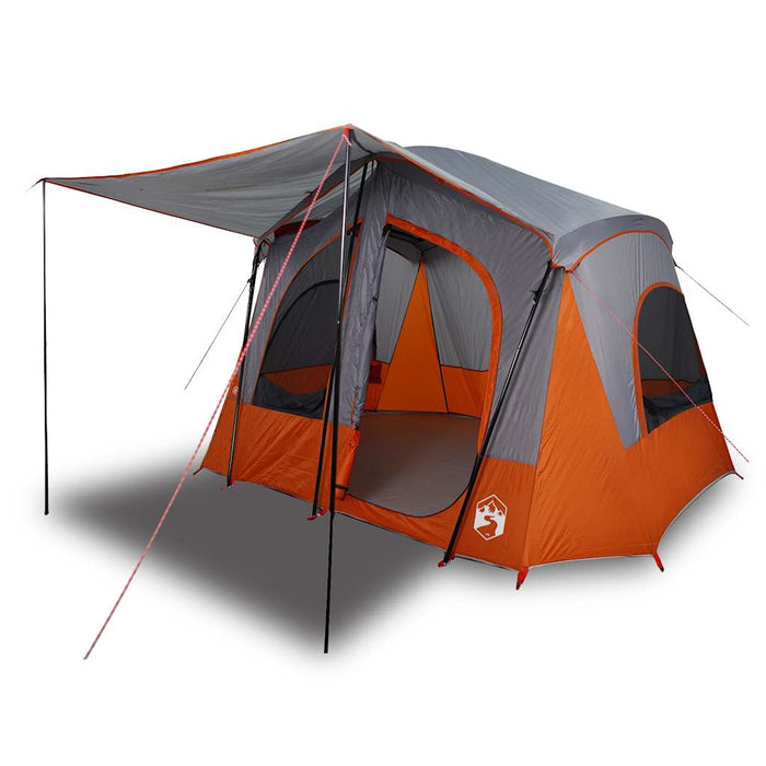 Camping Tent Cabin 5-Person Grey and Orange Waterproof