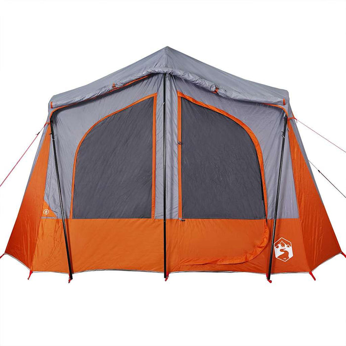 Camping Tent Cabin 5-Person Grey and Orange Waterproof