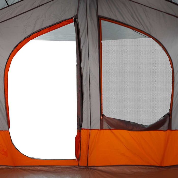 Camping Tent Cabin 5-Person Grey and Orange Waterproof