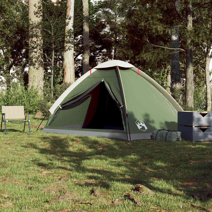 Camping Tent Dome 4-Person Green Waterproof