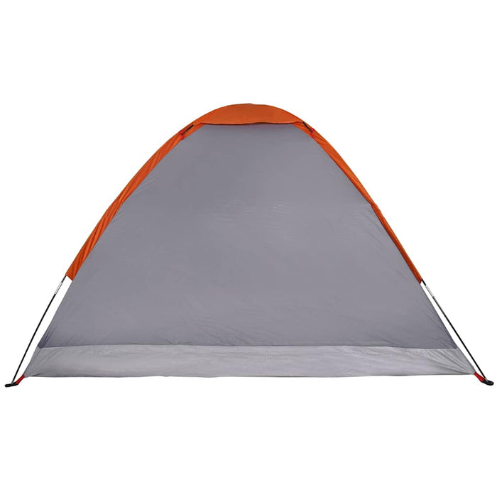 Camping Tent Dome 4-Person Grey and Orange Waterproof