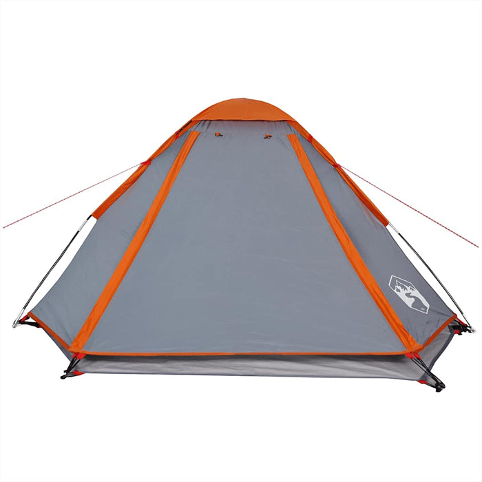 Camping Tent Dome 2-Person Grey and Orange Waterproof