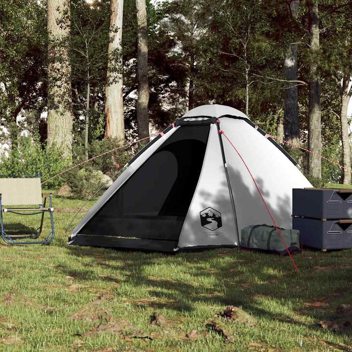 Camping Tent Dome 4-Person White Blackout Fabric Waterproof