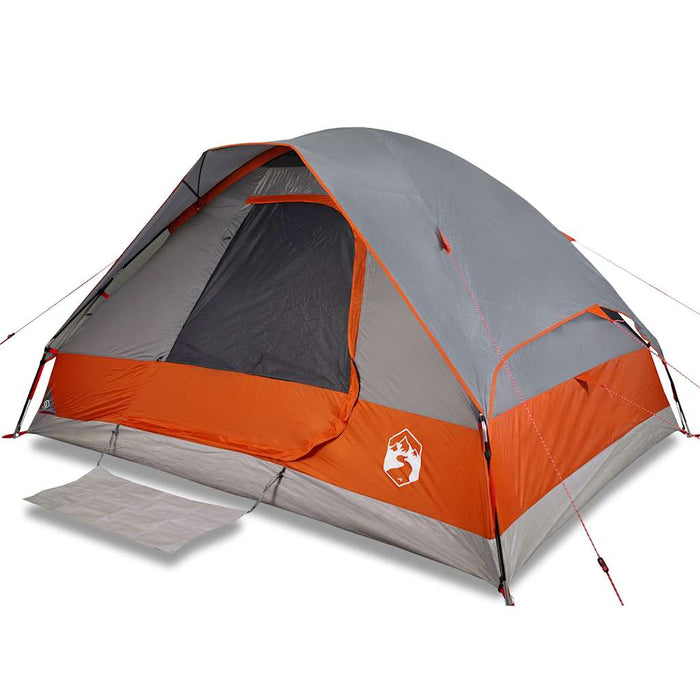 Camping Tent Dome 2-Person Grey and Orange Waterproof