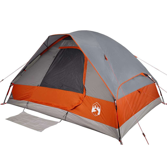 Camping Tent Dome 2-Person Grey and Orange Waterproof