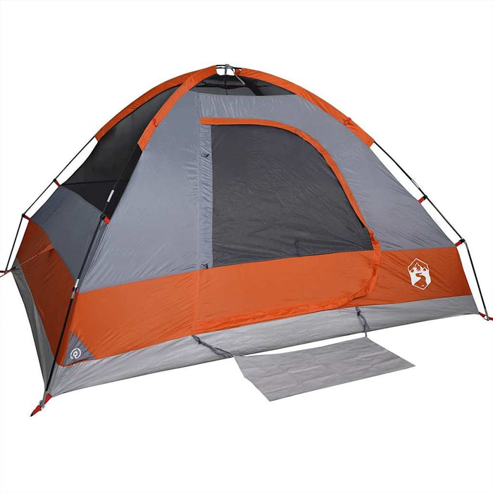 Camping Tent Dome 2-Person Grey and Orange Waterproof