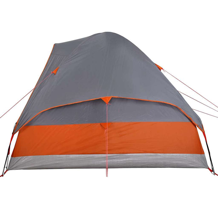 Camping Tent Dome 4-Person Grey and Orange Waterproof