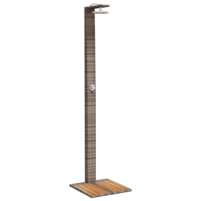 Outdoor Shower Grey 50x55x224 cm Poly Rattan and Acacia Wood