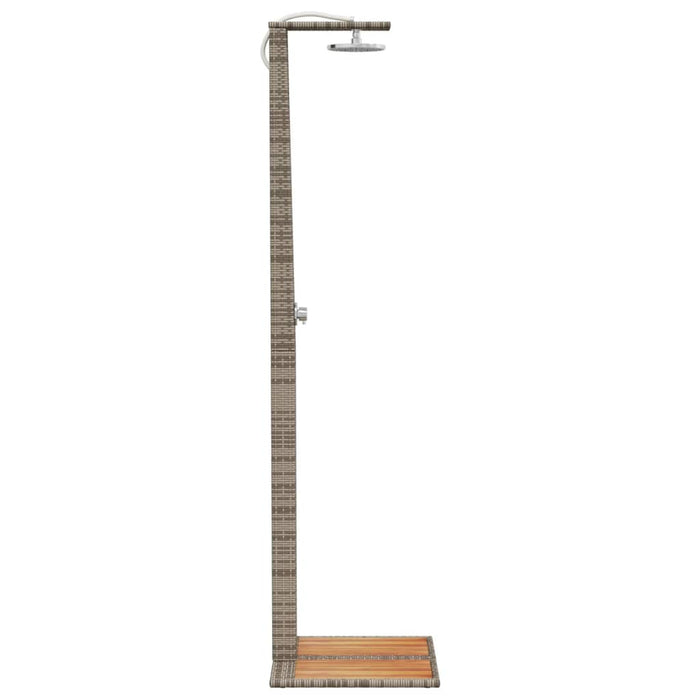 Outdoor Shower Grey 50x55x224 cm Poly Rattan and Acacia Wood