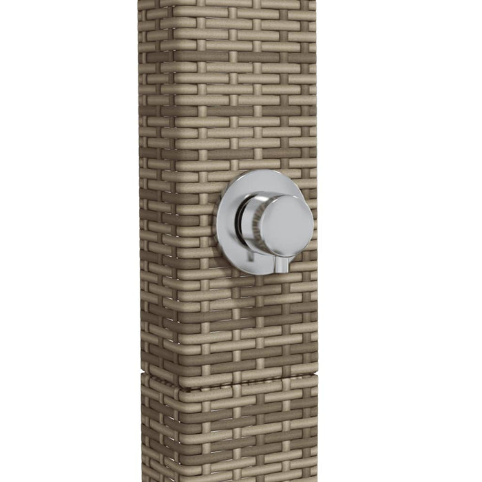 Outdoor Shower Grey 50x55x224 cm Poly Rattan and Acacia Wood