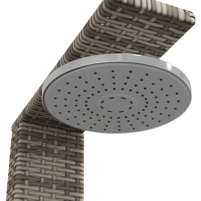 Outdoor Shower Grey 50x55x224 cm Poly Rattan and Acacia Wood