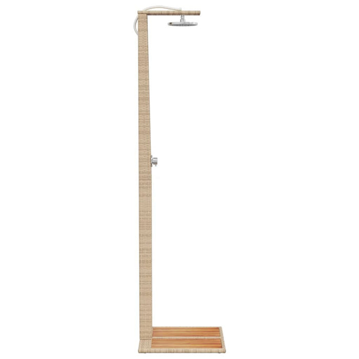 Outdoor Shower Beige 50x55x224 cm Poly Rattan and Acacia Wood