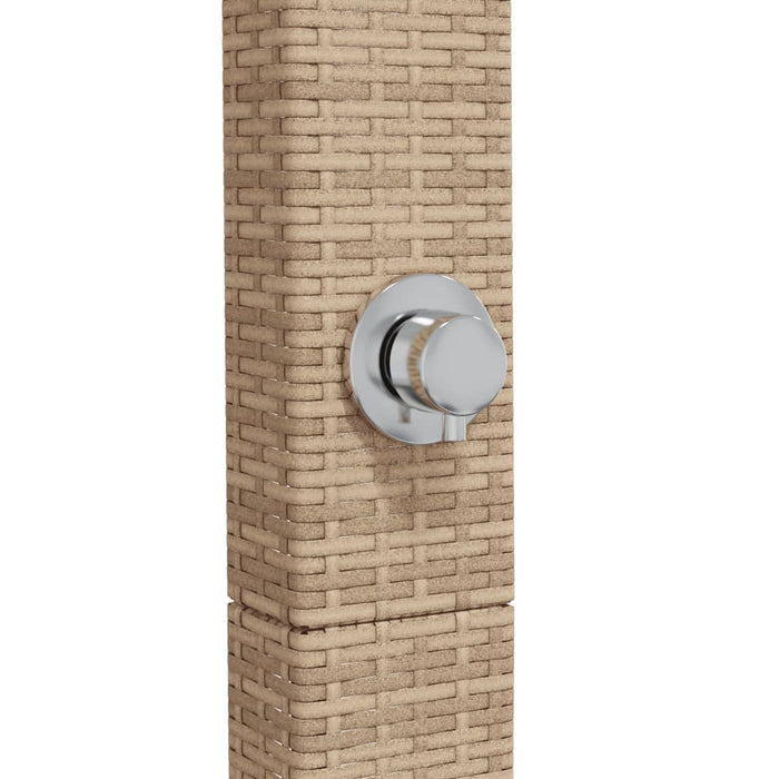 Outdoor Shower Beige 50x55x224 cm Poly Rattan and Acacia Wood