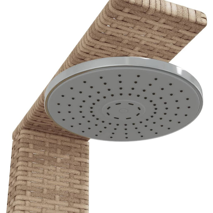 Outdoor Shower Beige 50x55x224 cm Poly Rattan and Acacia Wood