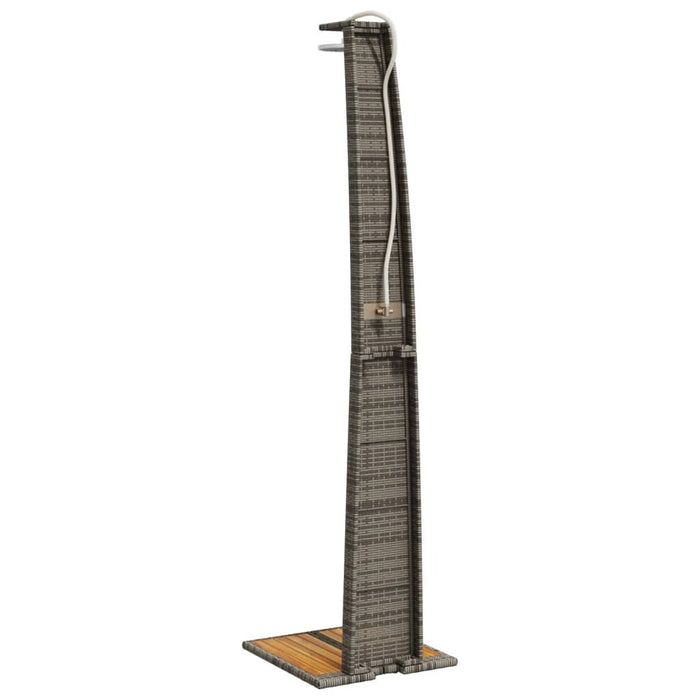 Outdoor Shower Grey 55x60x224 cm Poly Rattan and Acacia Wood