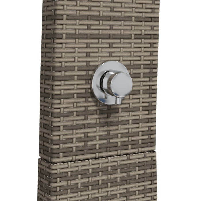 Outdoor Shower Grey 55x60x224 cm Poly Rattan and Acacia Wood