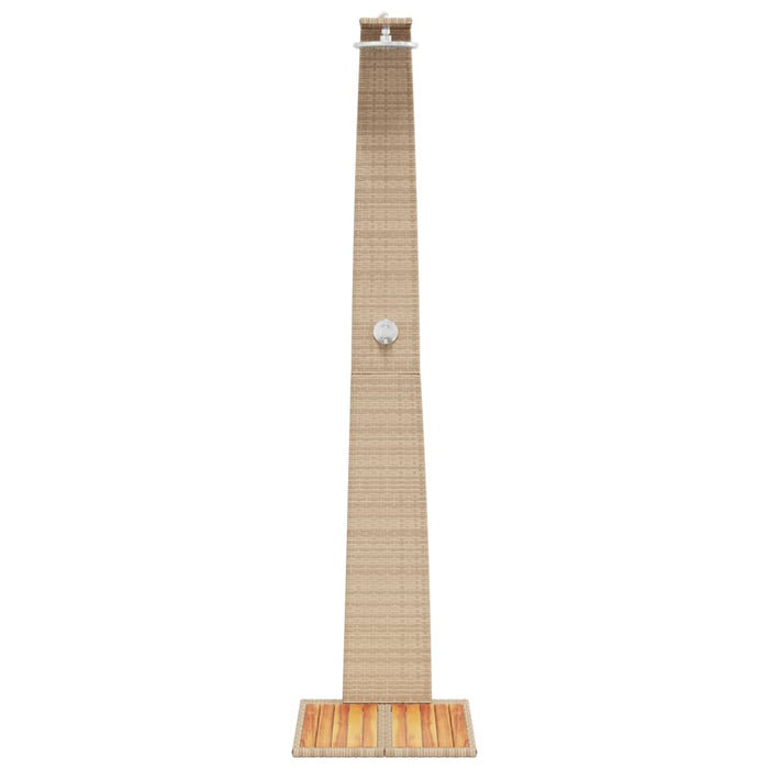 Outdoor Shower Beige 55x60x224 cm Poly Rattan and Acacia Wood