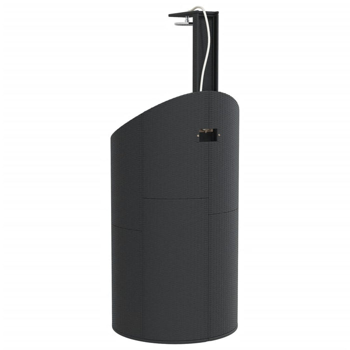 Outdoor Shower Black 100x100x241.5 cm Poly Rattan and Acacia Wood