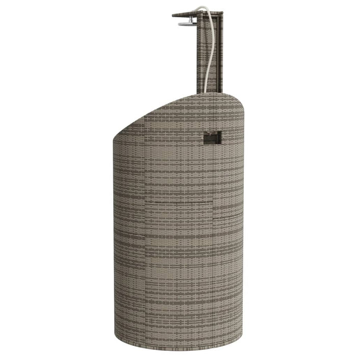 Outdoor Shower Grey 100x100x241.5 cm Poly Rattan and Acacia Wood